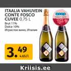 Allahindlus - ITAALIA VAHUVEIN
CONTE FOSCO
CUVEE 0,75 L 