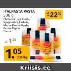 Allahindlus - ITALPASTA PASTA
500 g