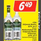 Viin Zeljonaja Marka 40%, 50 cl; Maitsestatud viin Zeljonaja Marka Kedrovaja 40%, 50 cl