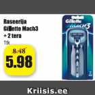 Raseerija Gillette Mach3 + 2 tera 1 tk