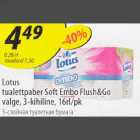 Allahindlus - Lotus tualettpaber Soft Embo Flush&Go valge 3-kihiline