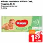 Allahindlus - Niisked salvrätikud Natural Care, Huggies, 56 tk