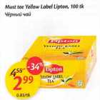 Allahindlus - Must tee Yellow Label Lipton, l00 tk