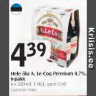 Hele õlu A.Le Coq Premium