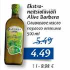 Allahindlus - Ekstra-neitsioliiviõli Alive Barbera 500 ml