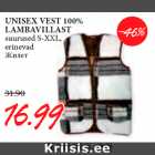 Allahindlus - UNISEX VEST 100%
LAMBAVILLAST