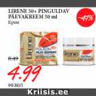 Allahindlus - LIRENE 50+ PINGULDAV
PÄEVAKREEM 50 ml