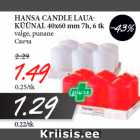 Allahindlus - HANSA CANDLE LAUAKÜÜNAL
