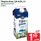 Täispiim Alma, 3,8-4,2%, 2 l
