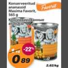 Allahindlus - Konserveeritud ananassid Maxima Favorit, 565g