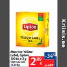 Allahindlus - Must tee Yellow Label, Lipton, 100 tk x 2 g