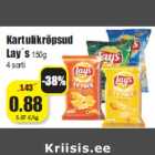 Kartulikrõpsud
Lay´s150g
4 sorti