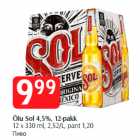 Õlu Sol 4,5%, 12-pakk