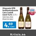 Allahindlus - Hispaania KPN 
kvaliteetvahuvein 
Cava Castell 
Llord 11,5% 
0,75 l