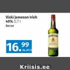 Allahindlus - Viski Jameson Irish 
40% 
0,7 l 