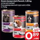 Koera konservtoit Favorit, 1,25 kg

