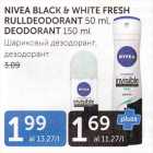 NIVEA BLACK & WHITE FRESH RULLDEODORANT 50 ML, DEODORANT 150 ML