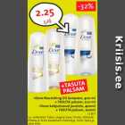 Allahindlus - •Dove Nourishing Oil šampoon, 400 ml
+ TASUTA palsam, 200 ml
•Dove kahjustunud juustele, 400ml
+ TASUTA palsam, 200ml