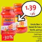 Allahindlus - Uncle Ben`s
Sweet & Sour
kaste, 400 g