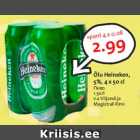 Allahindlus - Õlu Heineken,
5%, 4 x 50 cl