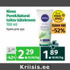 Allahindlus - Nivea
Pure&Natural
toitev kätekreem
100 ml