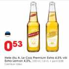 Allahindlus - Hele õlu A.Le Coq Premium Extra 4,5% või Extra Lemon 4,5%, 330 ml