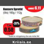 Allahindlus - Konserv Sprotid (õlis) 160g / 112g