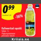 Rafineeritud rapsiõli Selver, 1L