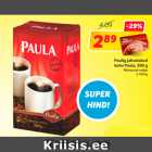 Allahindlus - Paulig jahvatatud
 kohv Paula, 500 g