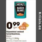 Allahindlus - Küpsetatud aedoad
tomatikastmes,
Heinz,
415 g