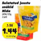 Allahindlus - Sulatatud juustu snäkid Nida (45%)125 g 2 sorti