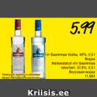 Viin Saaremaa Vodka, 40%, 0,5 l; Maitsestatud viin Saaremaa rabarberi, 37,5%, 0,5 l