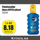 Allahindlus - Päevituspiim Nivea SPF20 pihust 200 ml