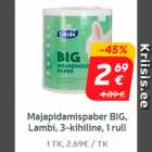 Allahindlus - Majapidamispaber
BIG, Lambi,
3-kihiline, 1 rull****