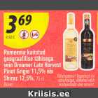 Rumeenia kaitstud
geograafilise tähisega
vein Dreamer Late Harvest
Pinot Grigio 11,5% või
Shiraz 12,5%, 75 cl