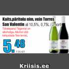 Allahindlus - Kaits. päritolunim. vein Torres San Valentin