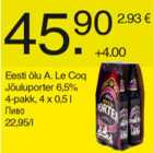 Allahindlus - Eesti õlu A. Le Coq Jõuluporter 6,5%