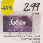 Allahindlus - Tualettpaber Softstar 3 kihti, 16 rulli