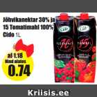 Allahindlus - Jõhvikanektar 30% ja
15 Tomatimahl 100%
Cido 1L
