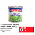 Allahindlus - Konserveeritud roheline hernes Globus, 400 g