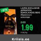 LAIMA EXCLUSIVE
APRIKOOS
ŠOKOLAADIS 180G