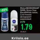 Allahindlus - RULLDEODORANT
50ML Nivea Clear
Black&White naiste,
Cool meeste