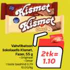 Vahvlibatoon
šokolaadis Kismet,
Fazer, 55 g