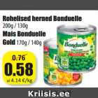 Rohelised herned Bonduelle 200g / 130g,
Mais Bonduelle
Gold 170g / 140g