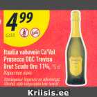 Itaalia vahuvein Ca’Val
Prosecco DOC Treviso
Brut Scudo Oro 11%, 75 cl