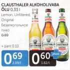 Allahindlus - CLAUSTHALER ALKOHOLIVABA ÕLU 0,33 L