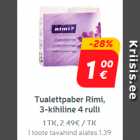 Tualettpaber Rimi,
3-kihiline 4 rulli*