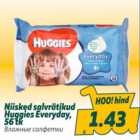 Allahindlus - Niisked salvrätikud Huggies Everyday, 56 tk