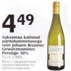 Allahindlus - Saksamaa kaitstud päritolunimetusega vein Johann Brunner Gewürztraminer Prestige 10%