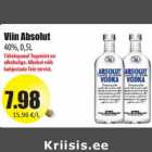 Allahindlus - Viin Absolut
40%, 0,5L